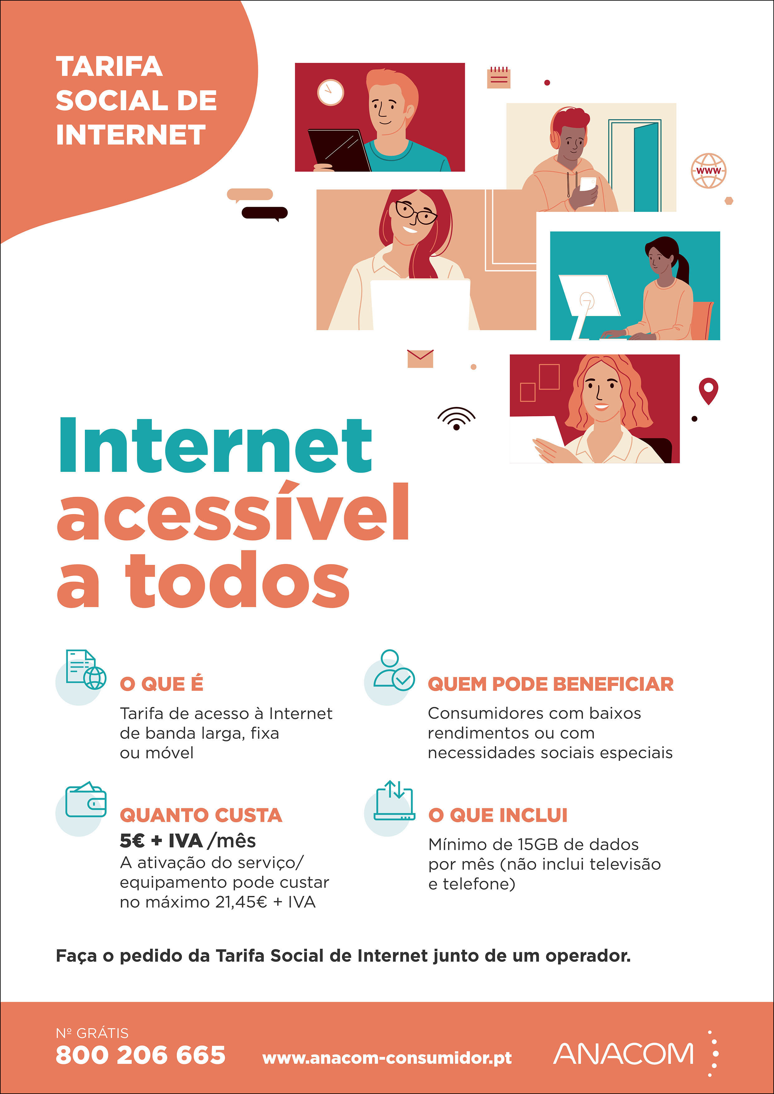 Cartaz ''Tarifa social de Internet''