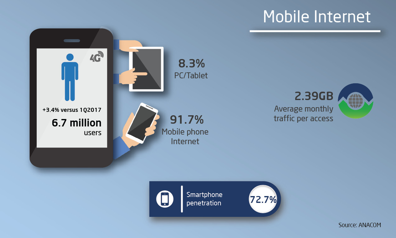 Infographic about Internet access service - mobile Internet