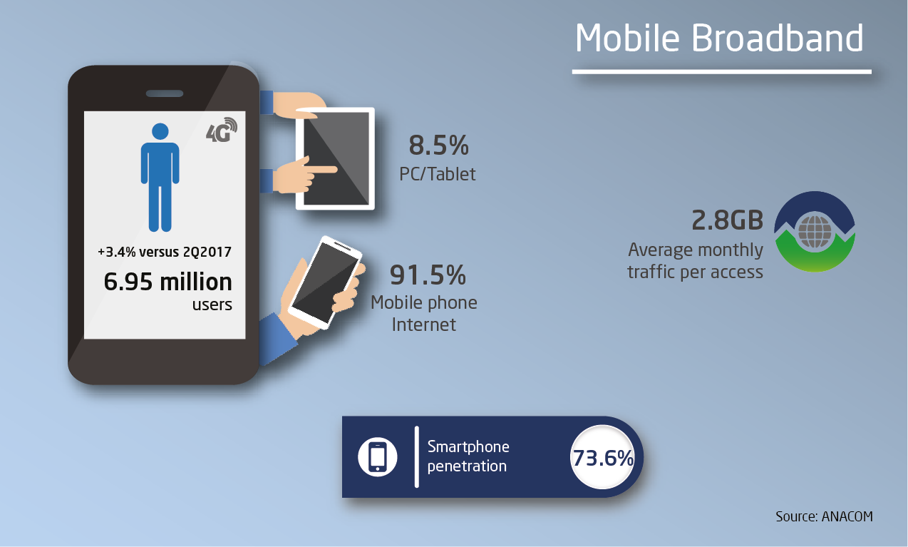 Infographic of Internet access service - mobile Broadband