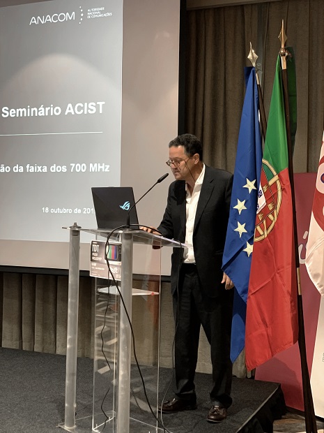 Miguel Henriques, Head of the Frequency Assignment and Licensing Division, of the ANACOM Spectrum Management Directorate on the ACIST seminar 'DTT - Inclusive Step?'.