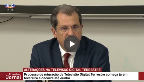 Processo de migração da rede de TDT, no ''Primeiro Jornal'', da SIC Notícias, a 29.01.2020.