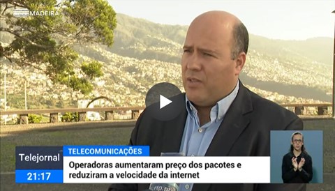 Esclarecimentos sobre o aumento dos preços das comunicações eletrónicas no programa ''Telejornal Madeira'', da RTP Madeira, a 21.11.2020.