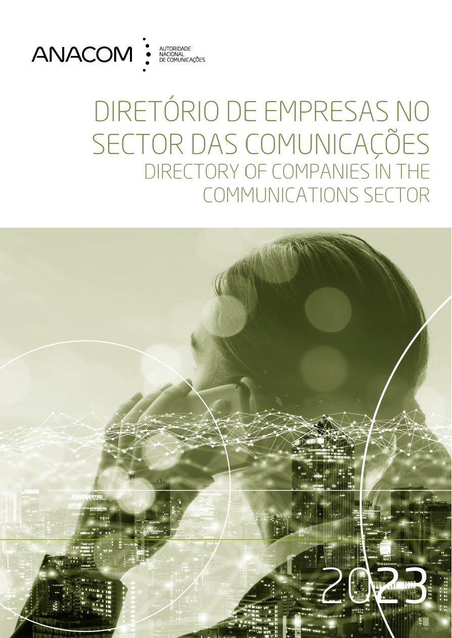 Imagem da capa do Diretório de Empresas no Sector das Comunicações 2023.