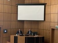 Da esquerda para a direita: João Cadete de Matos, Presidente do Conselho de Administração da ANACOM, Luís Miguel Albuquerque, Presidente da Câmara Municipal de Ourém.